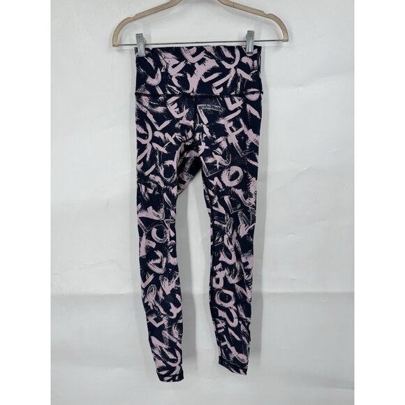 Lululemon Wunder Under High Rise Luxtreme Graffiti Pop Legging Women 4 Purple - Picture 1 of 6